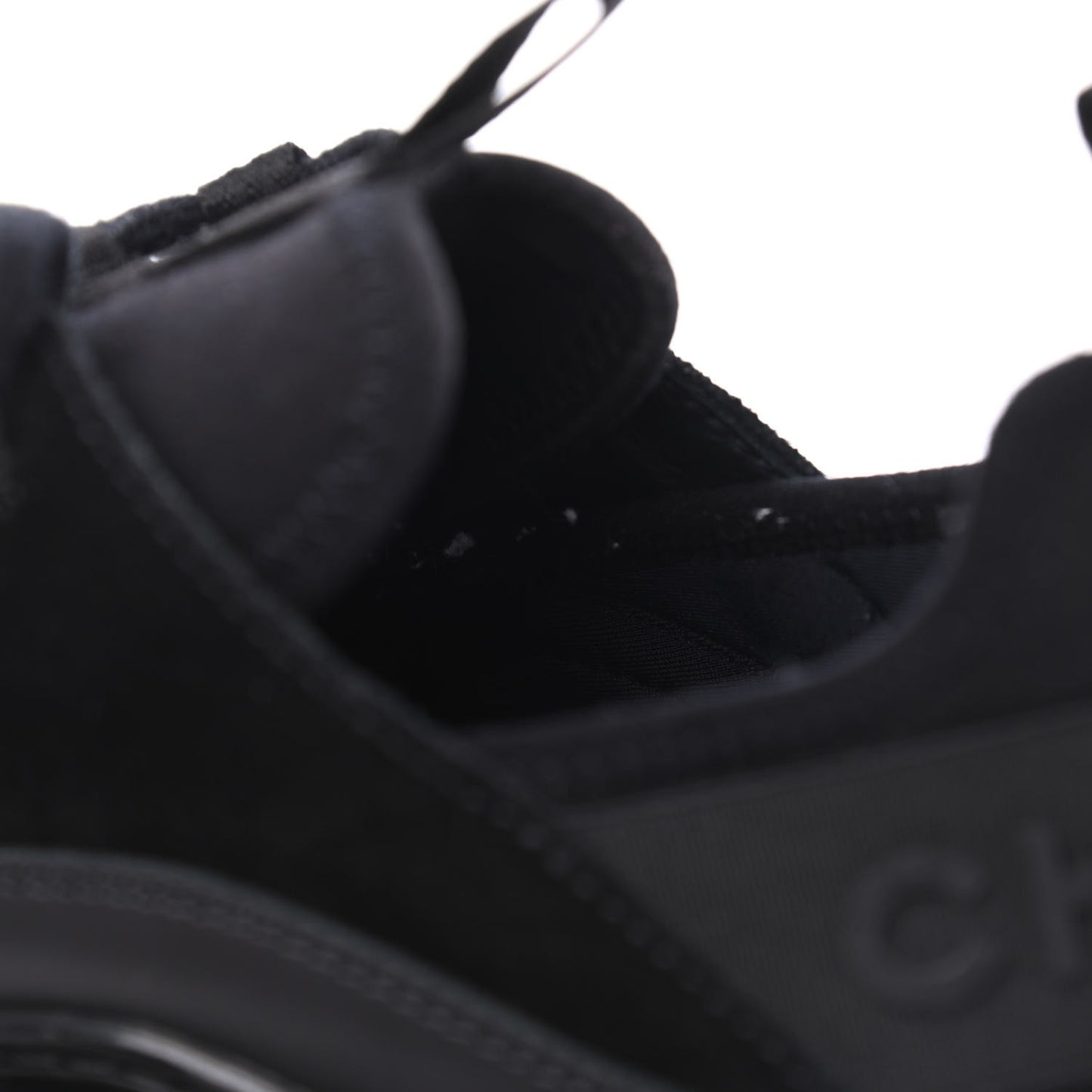 Fabric Calfskin Suede CC Sneakers 39.5 Black
