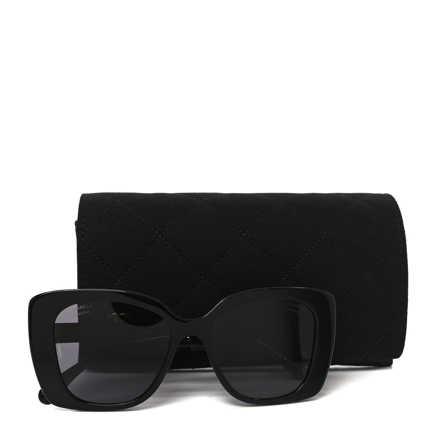 Chanel Acetate Strass Polarized Square Sunglasses 5422-B Black Black 7 of 7