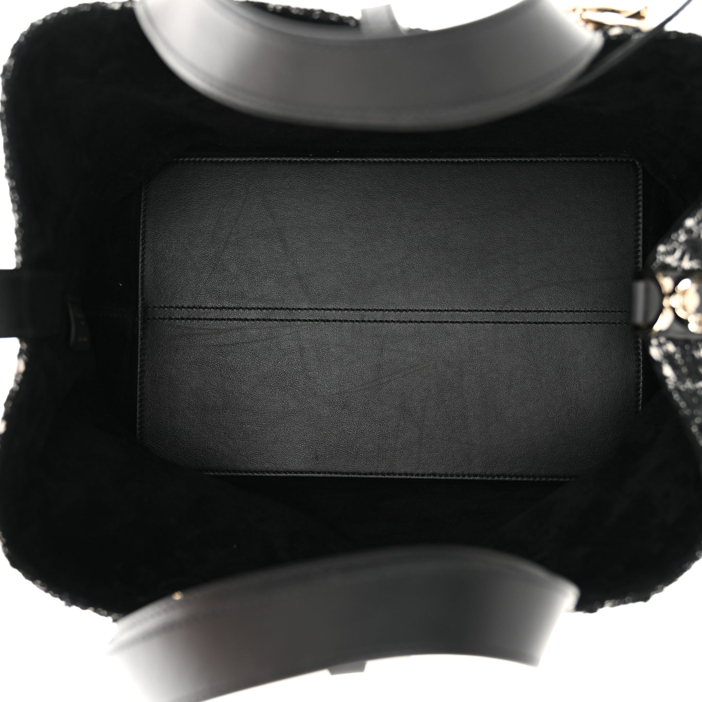 Calfskin Tweed Cannage Medium Toujours  Black White