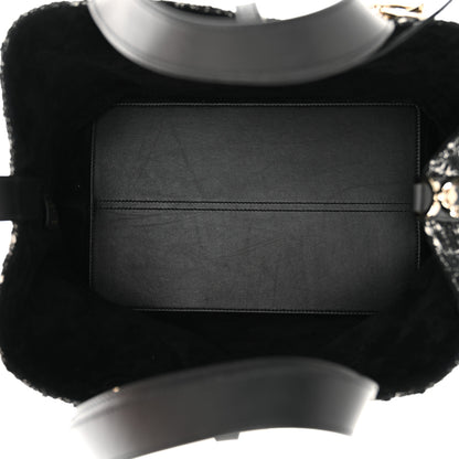 Christian Dior Calfskin Tweed Cannage Medium Toujours  Black White 6 of 11