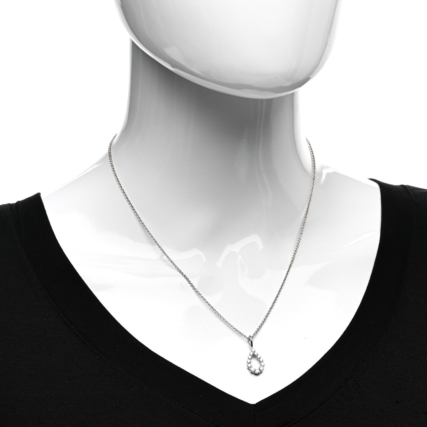 Platinum Diamond Loop Pendant Necklace