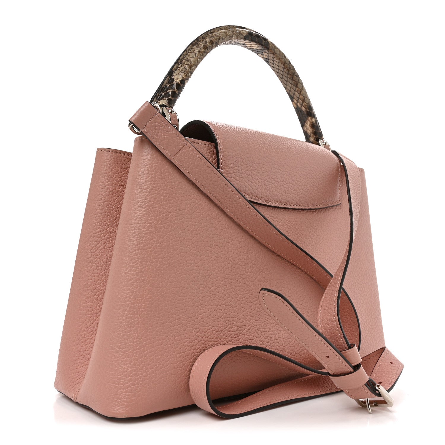 Louis Vuitton Taurillon Snakeskin Capucines PM Magnolia 3 of 9