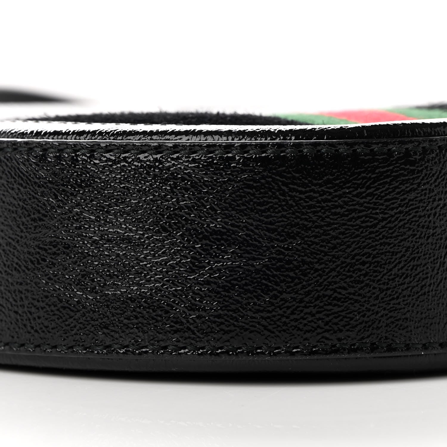 Gucci Suede Patent Web Mini Ophidia Round Shoulder Bag Black 9 of 12