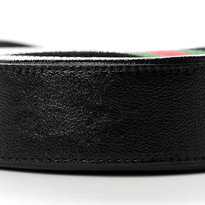 Gucci Suede Patent Web Mini Ophidia Round Shoulder Bag Black 9 of 12