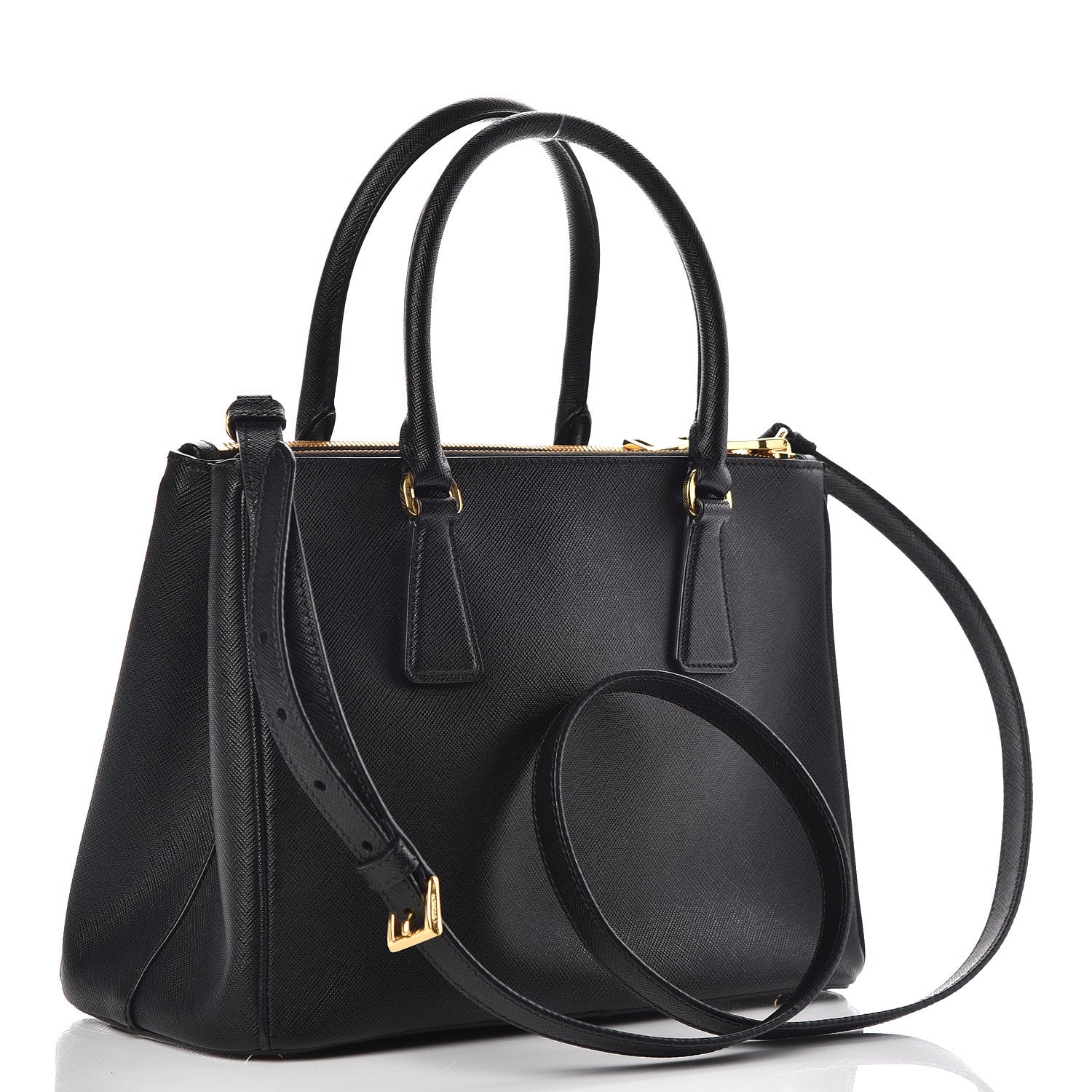 Prada Saffiano Small Galleria Double Zip Tote Black 4 of 10