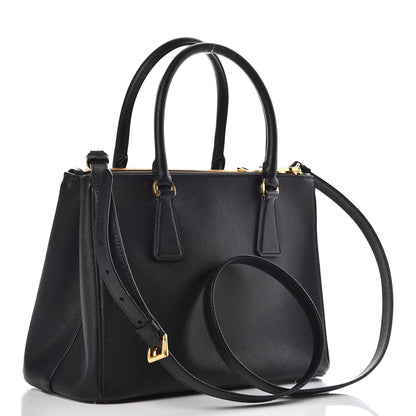 Prada Saffiano Small Galleria Double Zip Tote Black 4 of 10
