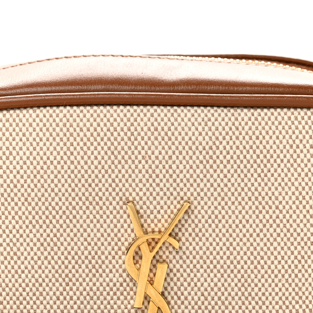 Calfskin Canvas Monogram Lou Belt Bag Natural Beige Brick