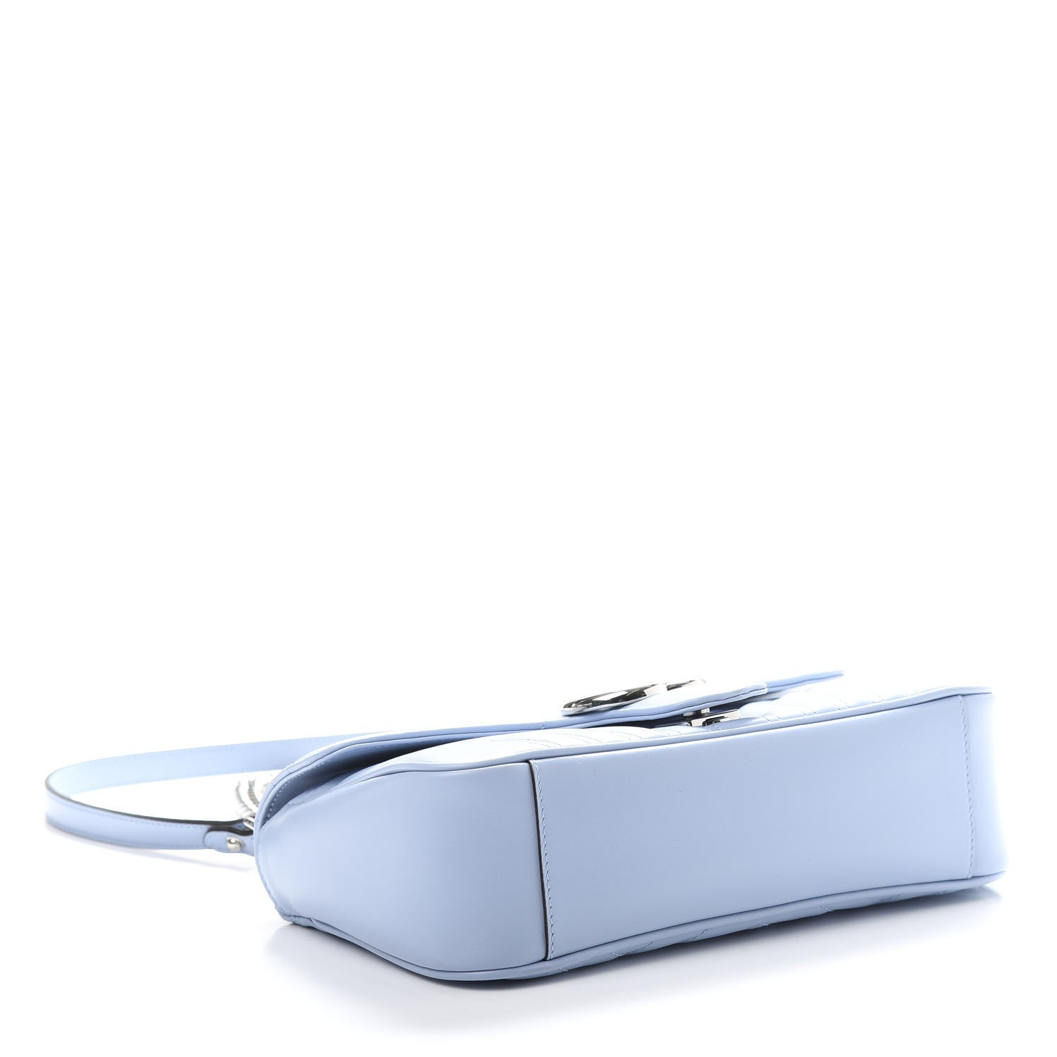 Gucci Calfskin Matelasse Small GG Marmont Shoulder Bag Porcelain Light Blue 4 of 11