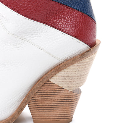 Fendi X FILA Grained Calfskin Mania FF 1974 Embossed Cutwalk Tall Boots 37 Ice Blueberry Red 9 of 12
