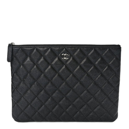 Chanel Iridescent Caviar Quilted Medium Cosmetic Case Black 1 of 8
