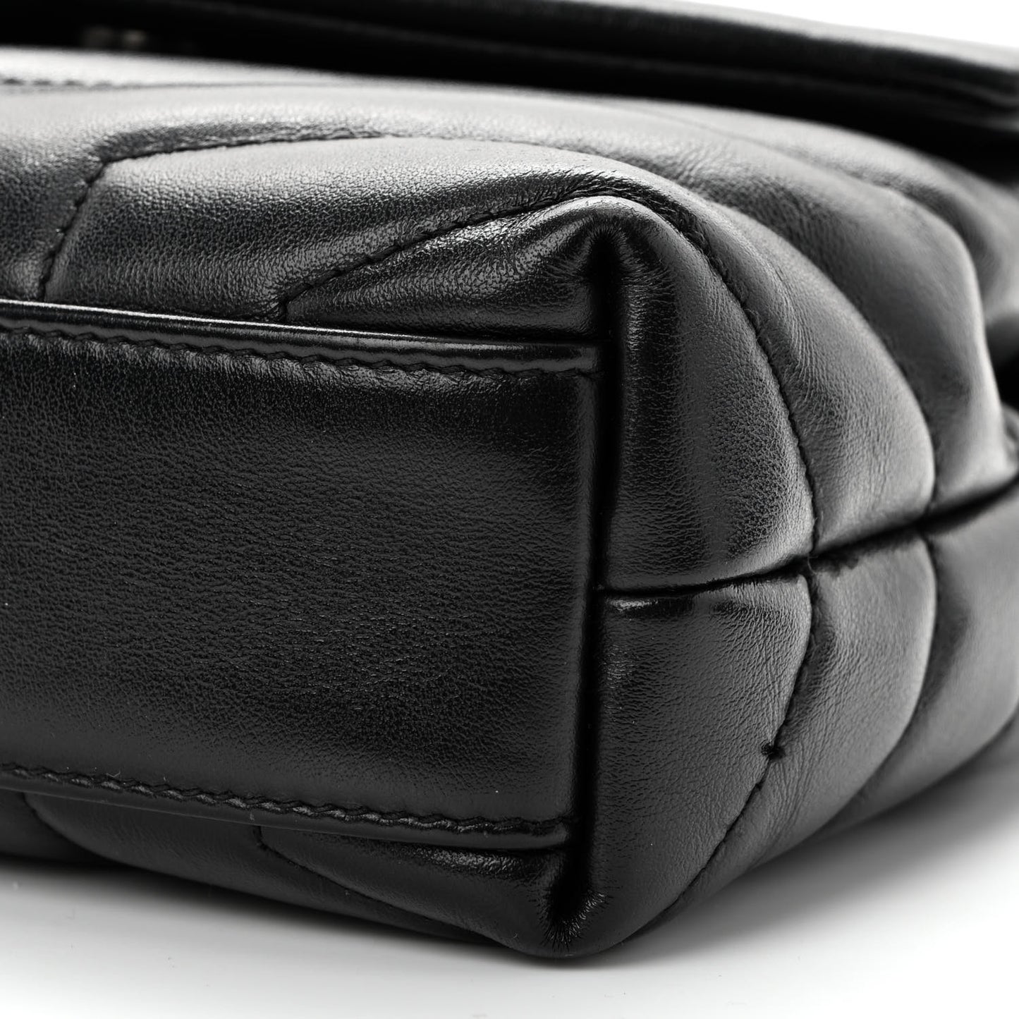 Calfskin Y Quilted Monogram Toy Loulou Crossbody Bag Black