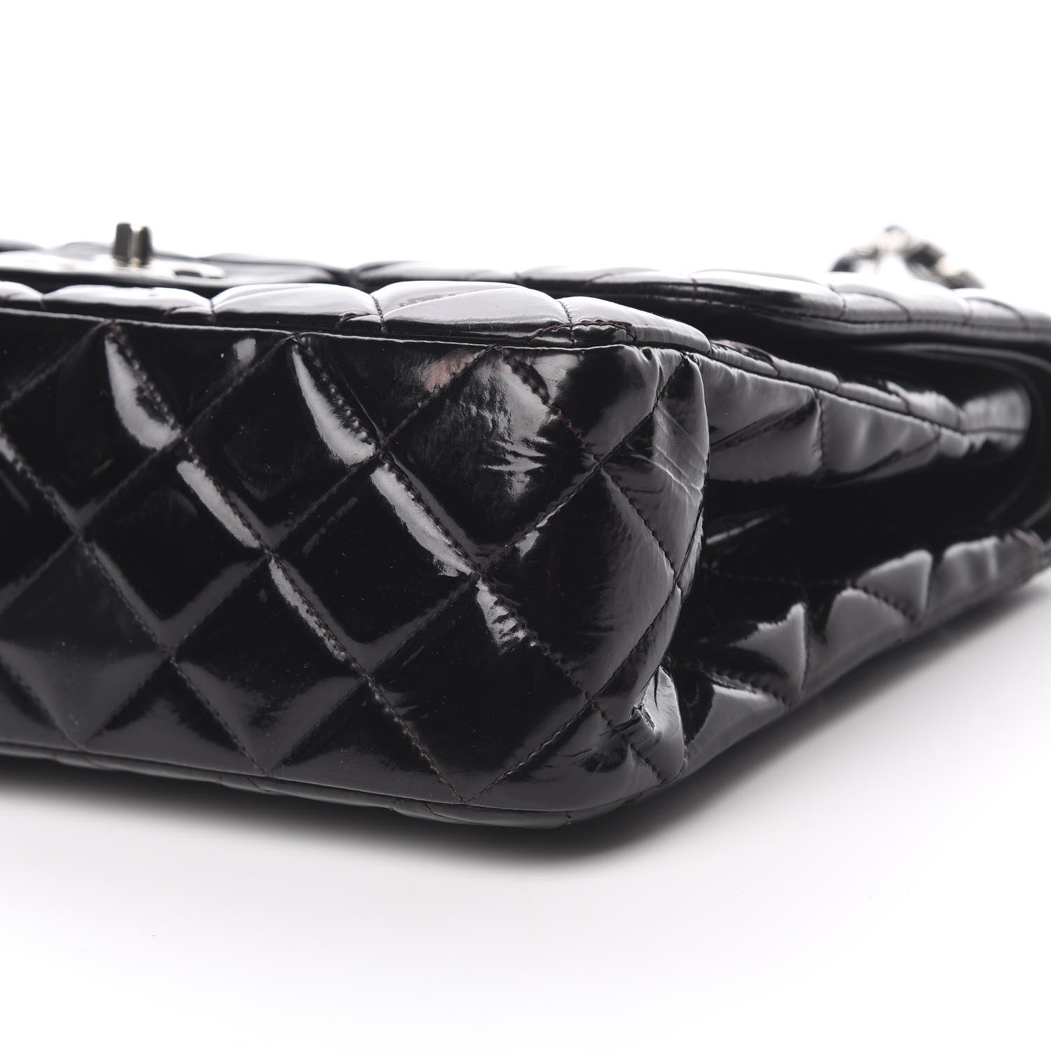 Chanel Patent Quilted Jumbo Double Flap Black 9 of 17