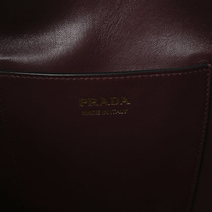 Prada Calfskin Buckle Bucket Bag With Belt Bordeaux 6 of 11