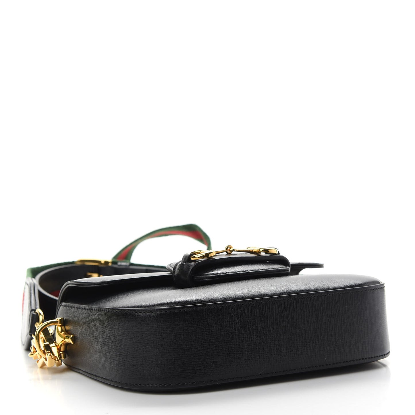 Azalea Calfskin Web Mini Horsebit 1955 Shoulder Bag Black