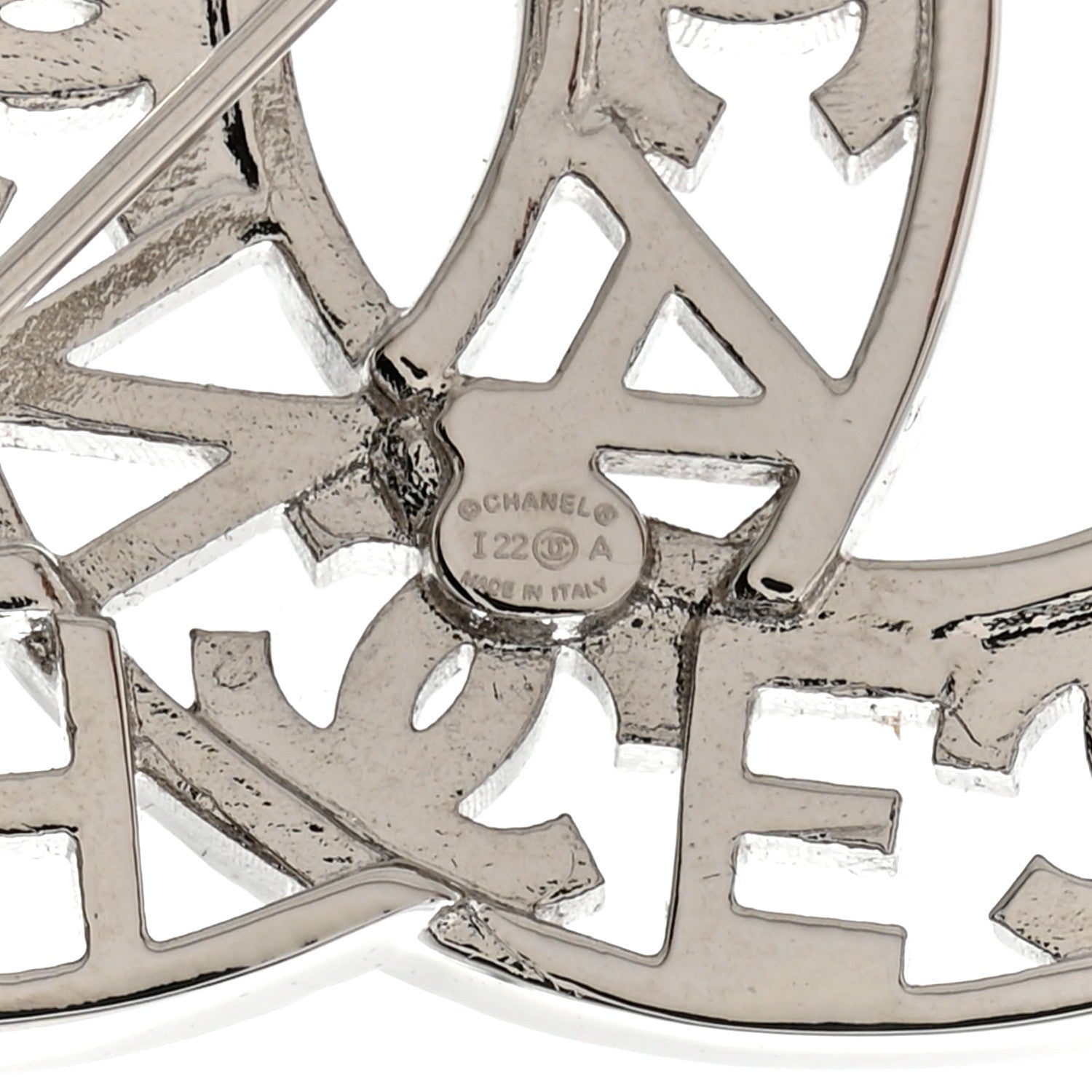 Chanel Crystal CC Brooch Silver 4 of 5