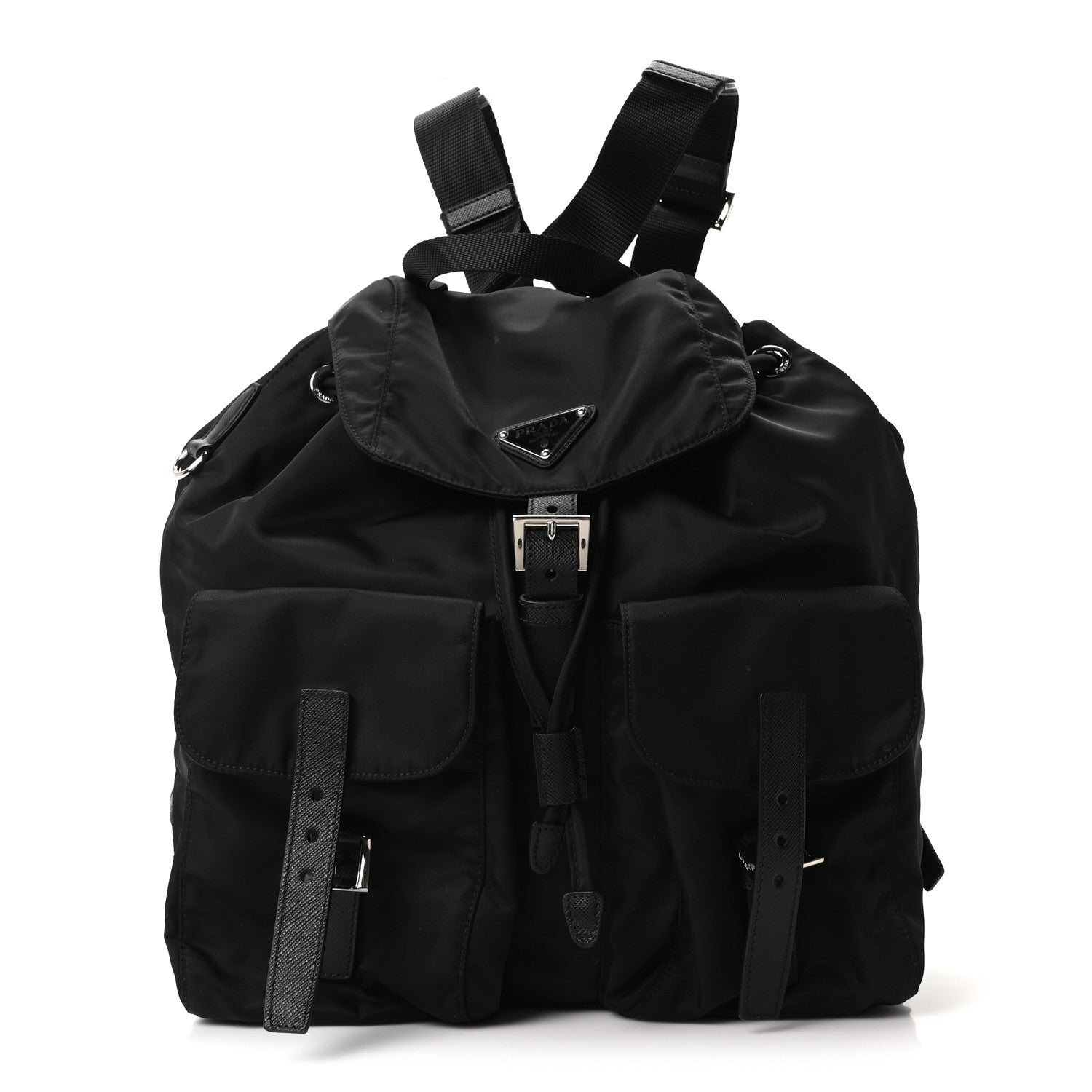 Prada Tessuto Nylon Saffiano Medium Backpack Black 1 of 10
