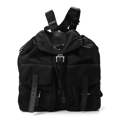 Prada Tessuto Nylon Saffiano Medium Backpack Black 1 of 10