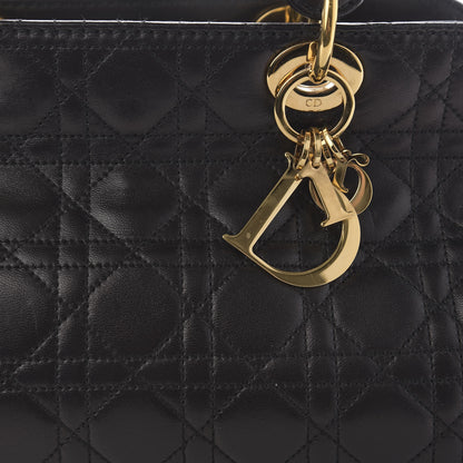 Christian Dior Lambskin Cannage Soft Lady Dior Satchel Black 10 of 12