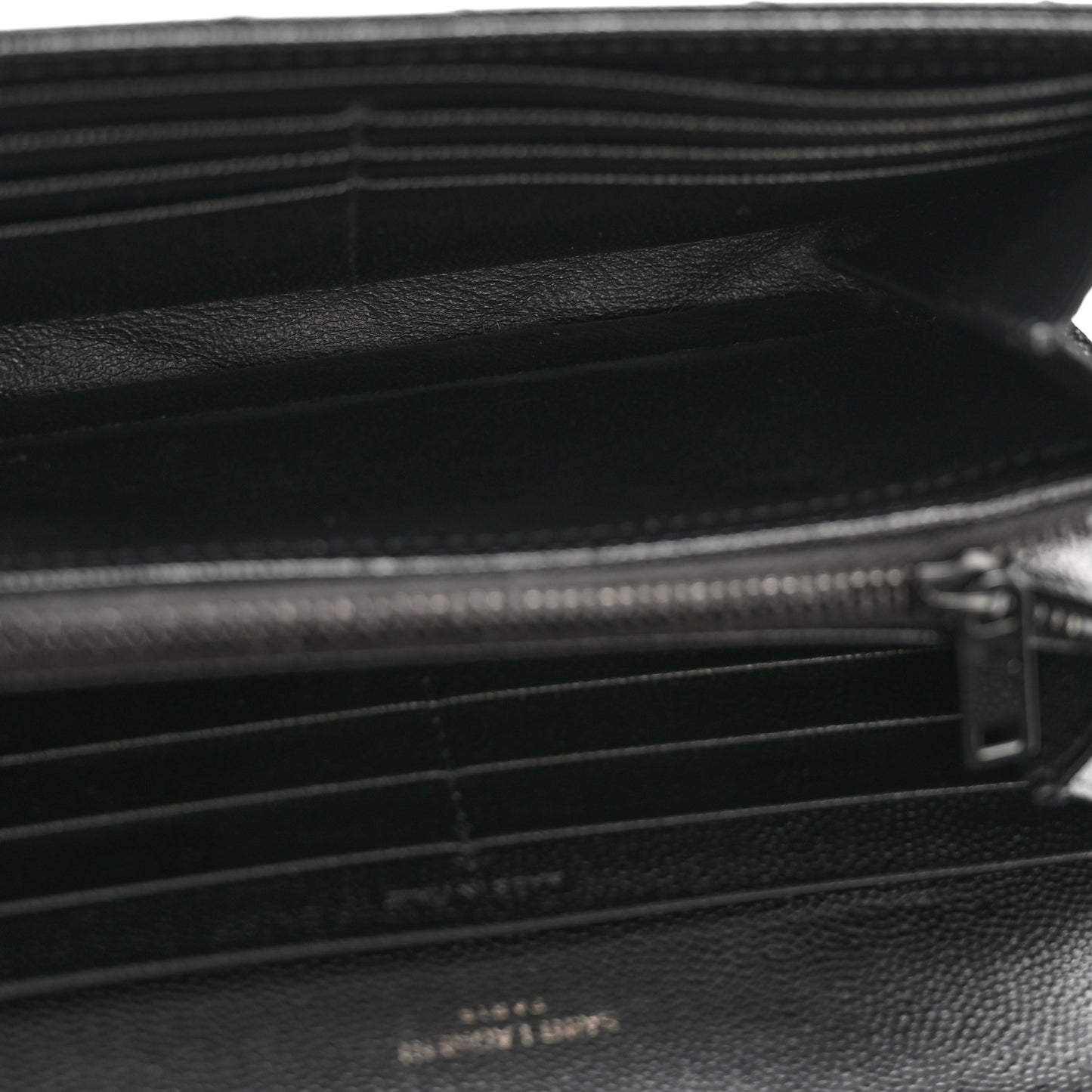 Grain De Poudre Matelasse Chevron Monogram Flap Wallet Black