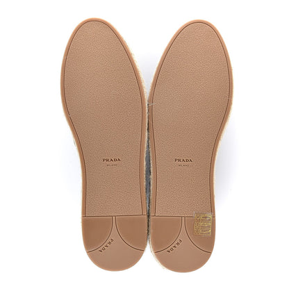 Prada Vitello Lux Logo Embossed 20mm Espadrilles 40 Black 5 of 10