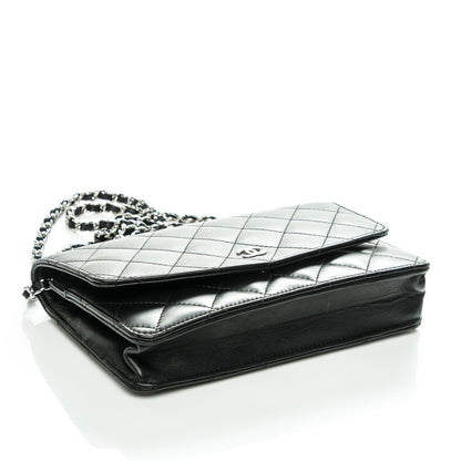 Chanel Lambskin Quilted Wallet On Chain WOC Black 4 of 8