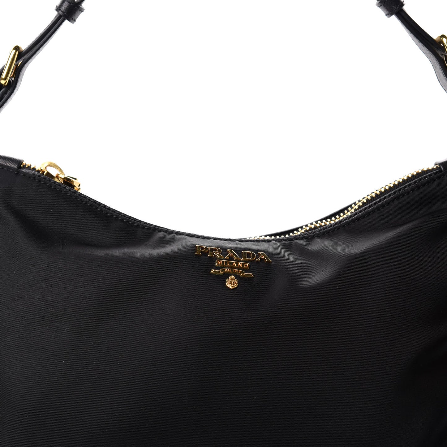 Tessuto Nylon Saffiano Hobo Black
