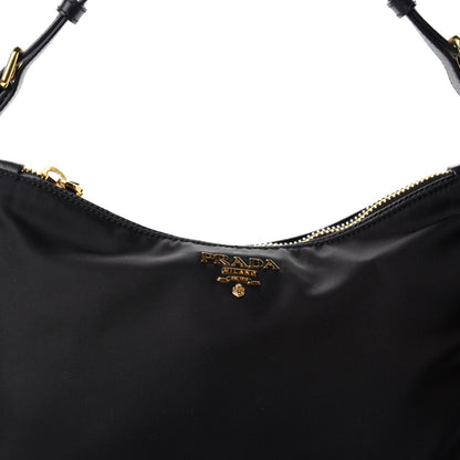 Prada Tessuto Nylon Saffiano Hobo Black 9 of 9