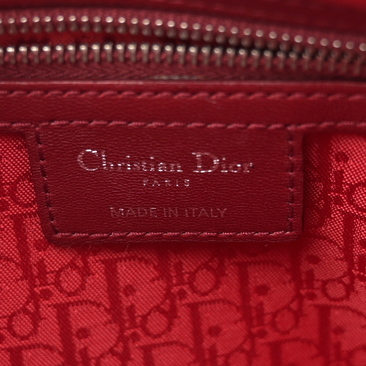 Lambskin Cannage Medium Lady Dior Dark Red