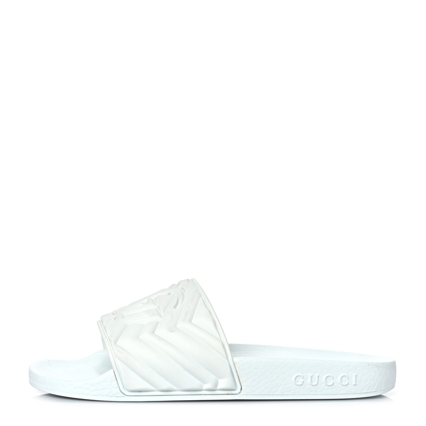 Rubber Matelasse Womens Slide Sandals 35 Great White