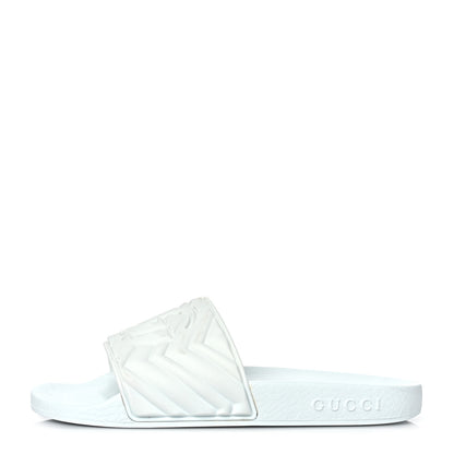 Gucci Rubber Matelasse Womens Slide Sandals 35 Great White 1 of 8