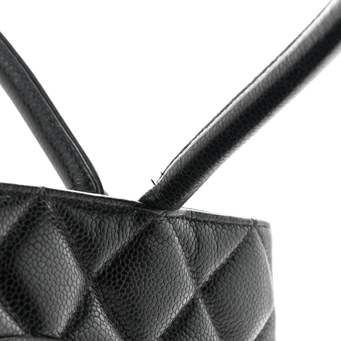 Caviar Quilted Medallion Tote Black