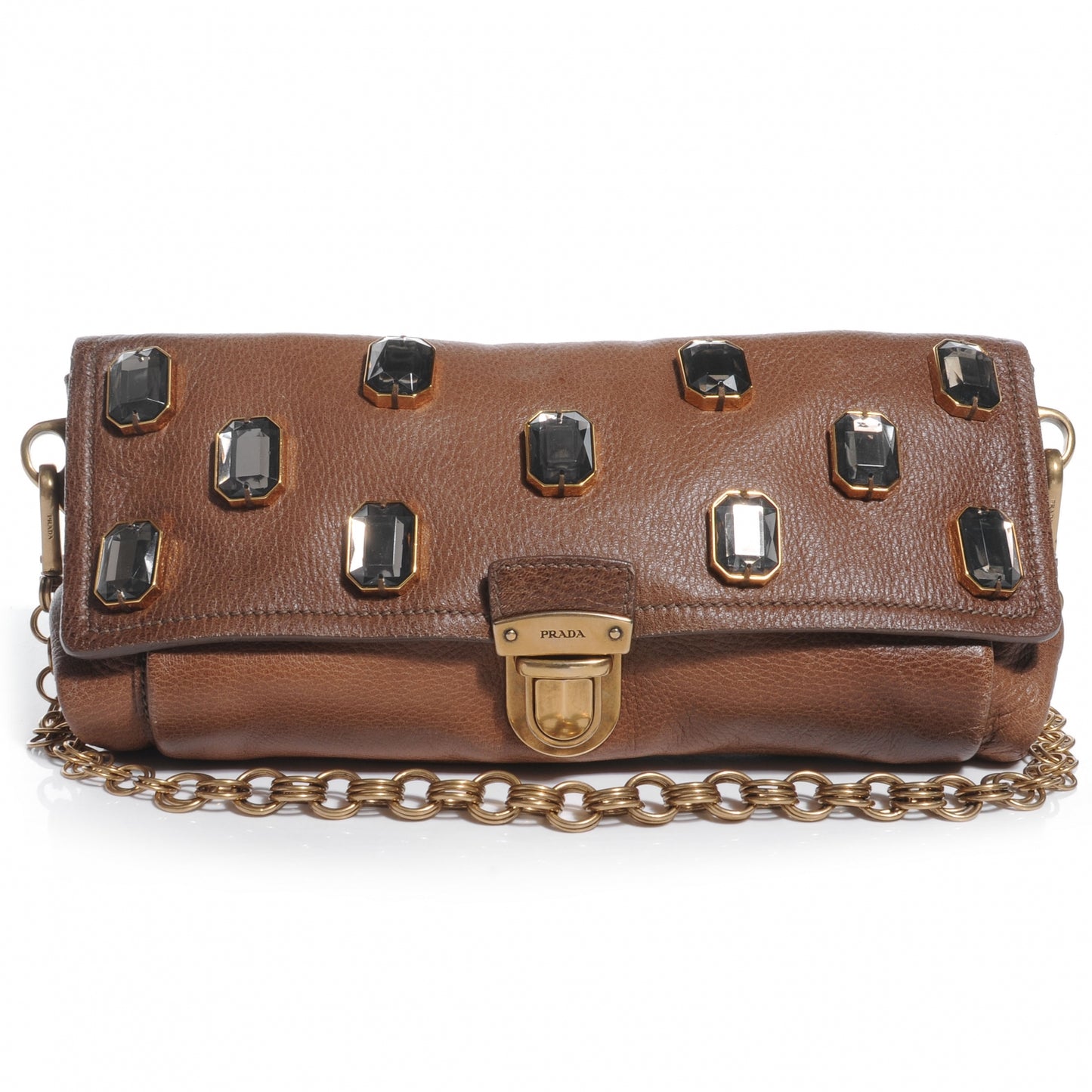 Cervo Pietre Jeweled Shoulder Bag Cammello Sfumata