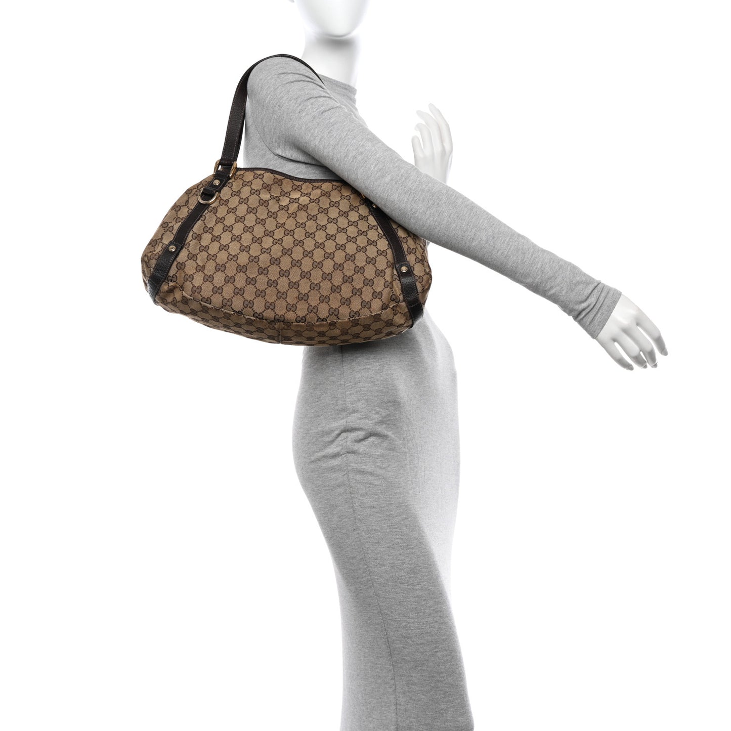 Monogram Medium Abbey Shoulder Bag Dark Brown