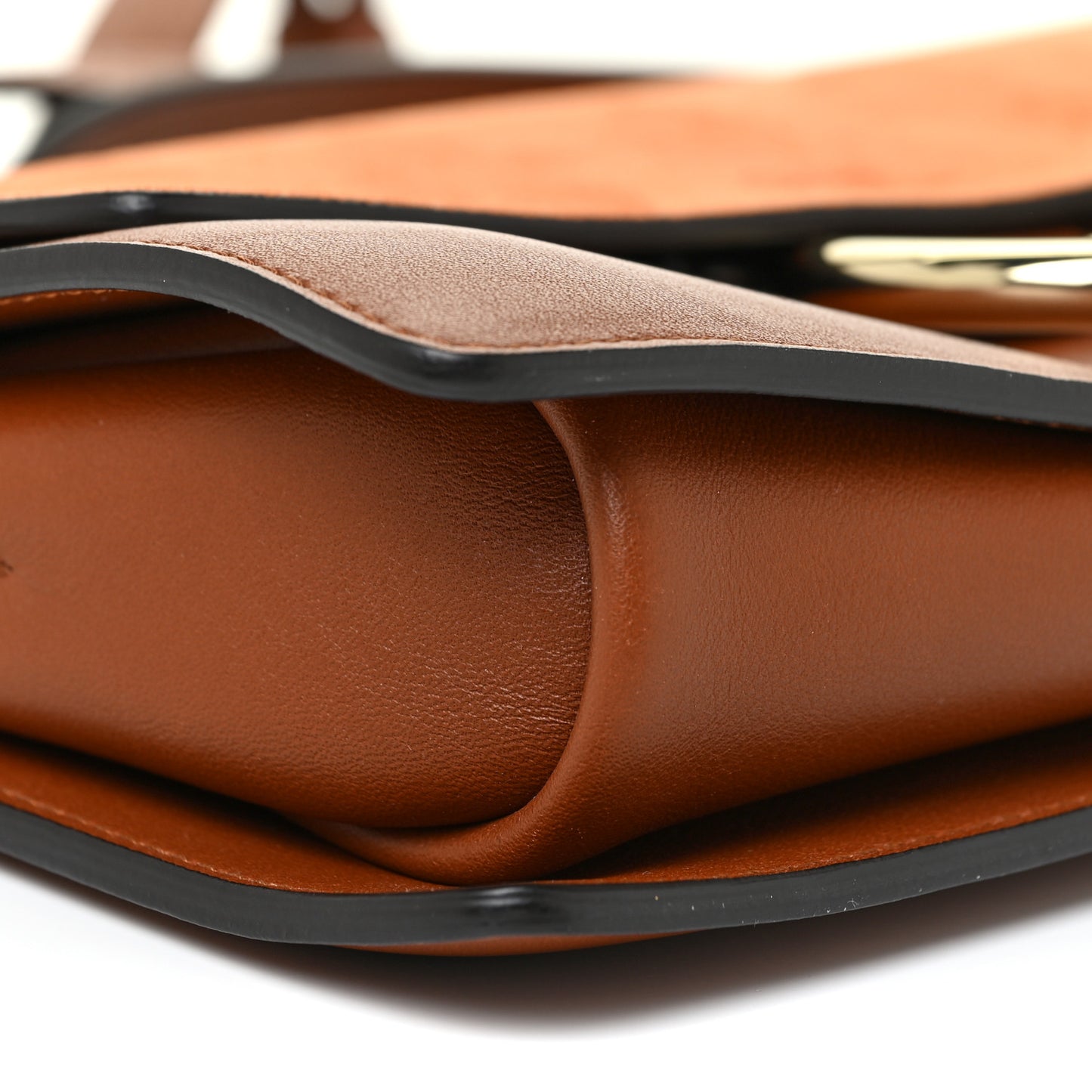 Suede Calfskin Small Faye Shoulder Bag Tobacco