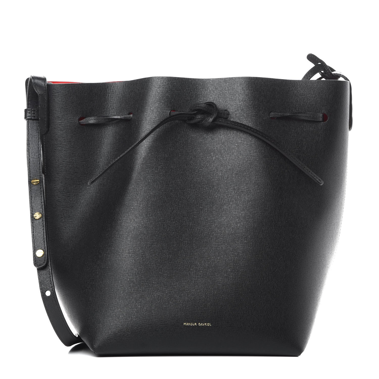 Mansur Gavriel Saffiano Bucket Bag Black Flamma 1 of 12