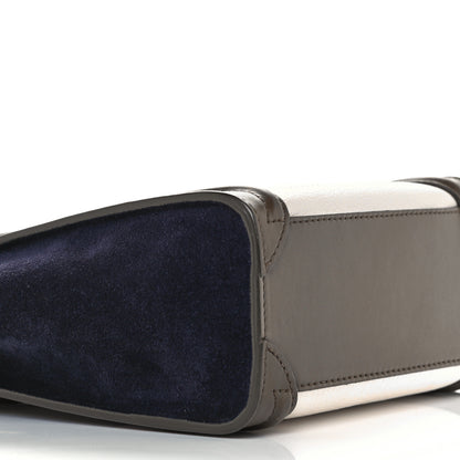 Celine Calfskin Suede Nano Tri-Color Luggage Cream 9 of 10