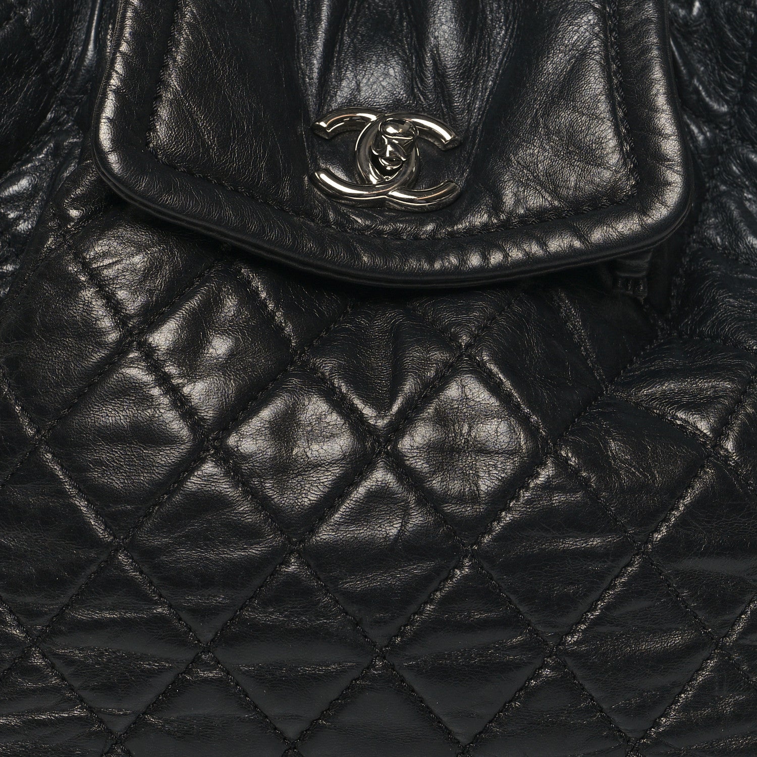 Chanel Glazed Calfskin Quilted Beijing Backpack Black 9 of 13