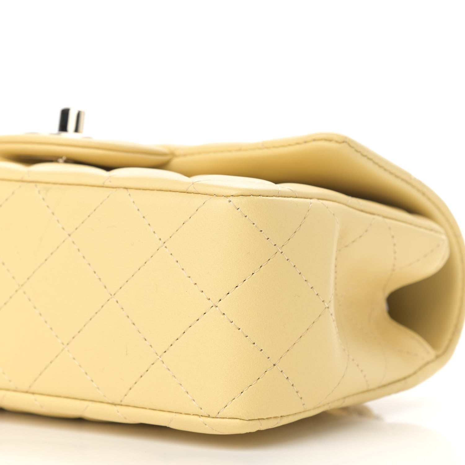 Chanel Lambskin Quilted Mini Top Handle Rectangular Flap Yellow 10 of 11