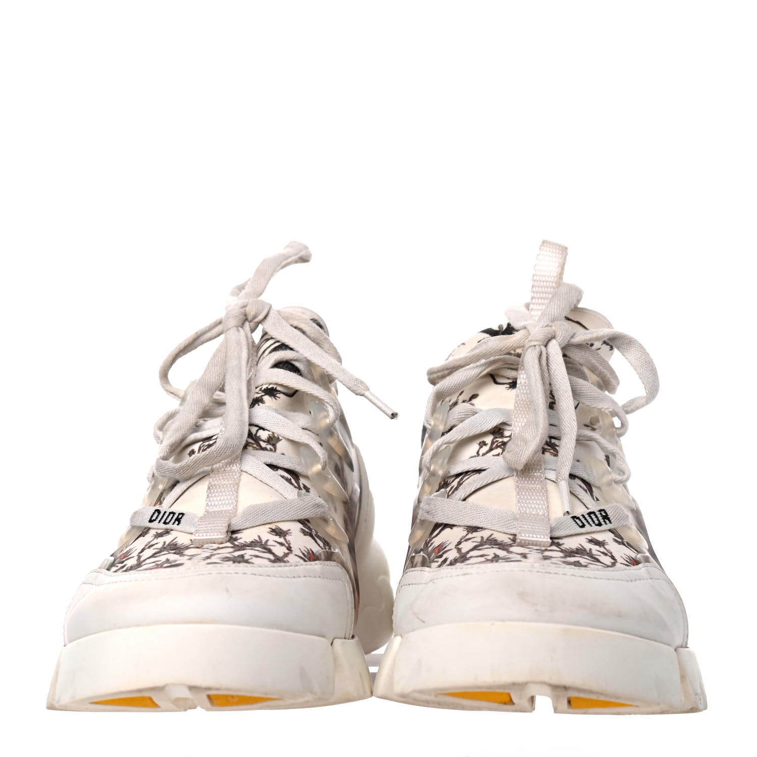 Christian Dior Neoprene Rubber Champetre Print Womens D-Connect Sneakers 37 White Multicolor 2 of 4