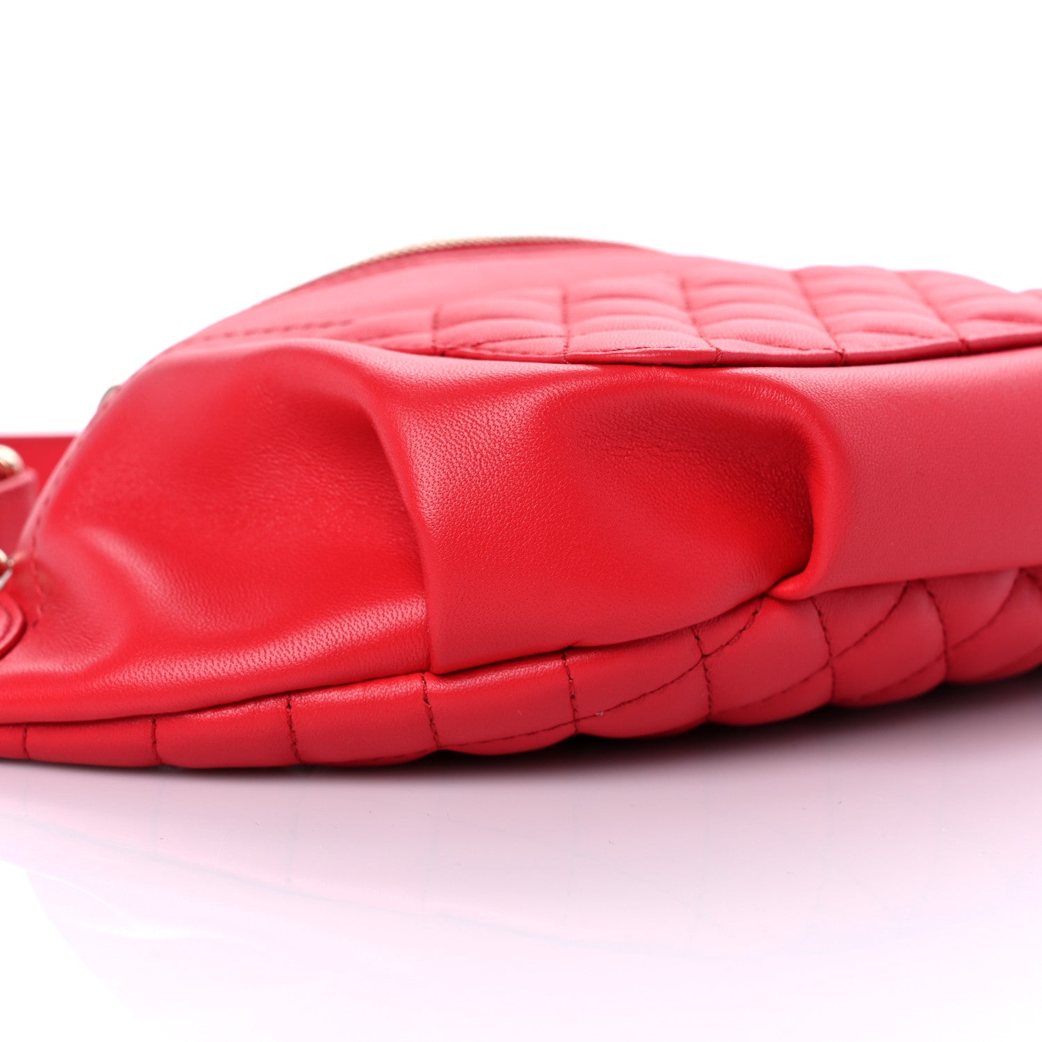 Chanel Lambskin Bi Quilted Waist Bag Fanny Pack Red 8 of 10