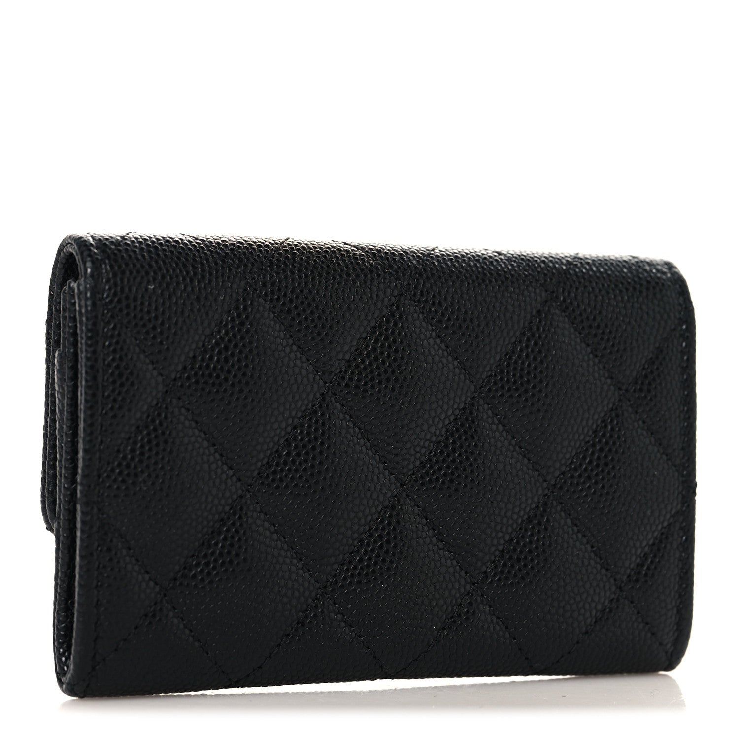 Chanel Caviar Quilted Striated CC Flap Card Holder Black 3 of 8