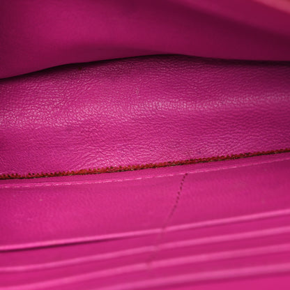 Balenciaga Satin Jacquard Logo Matelasse BB Wallet On Chain Fuchsia 10 of 13
