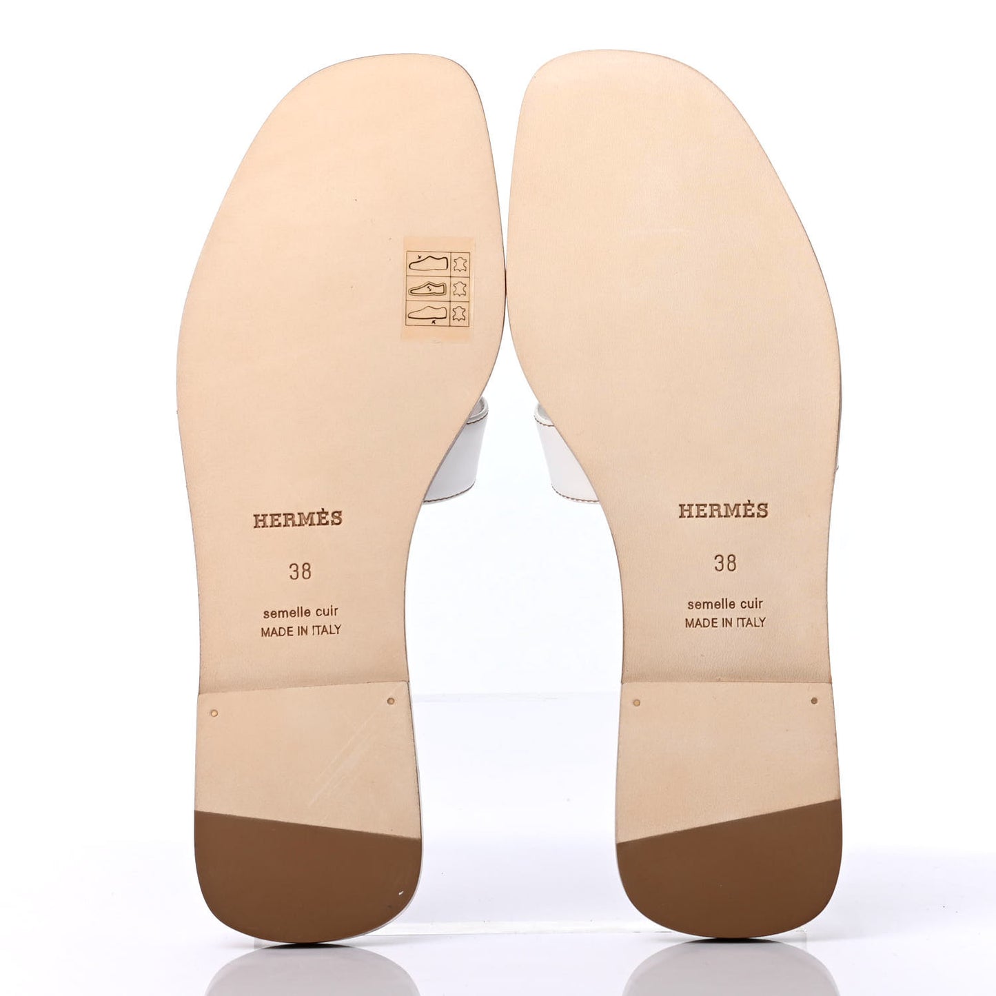 Box Calfskin Oran Sandals 38 White