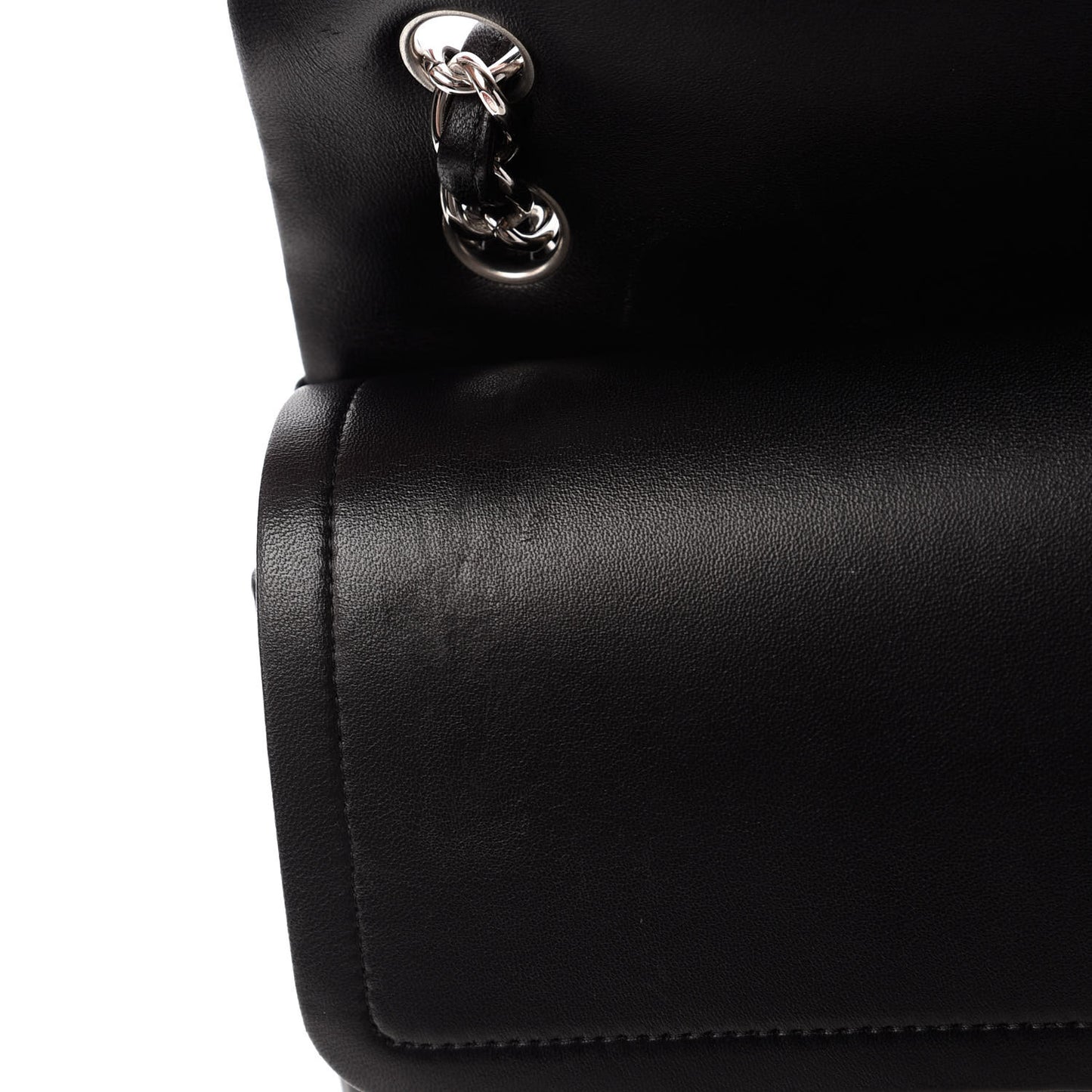 Lambskin Quilted Jumbo Double Flap Black