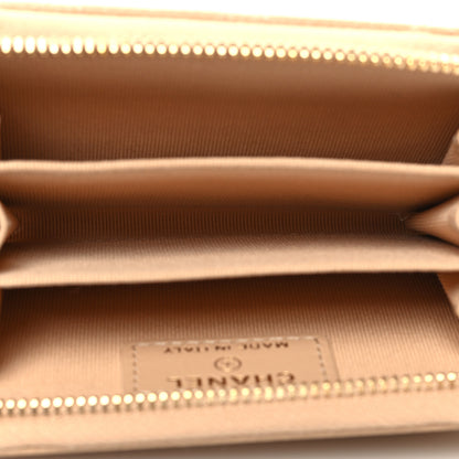 Chanel Caviar Quilted Zip Around Coin Purse Beige 5 of 8