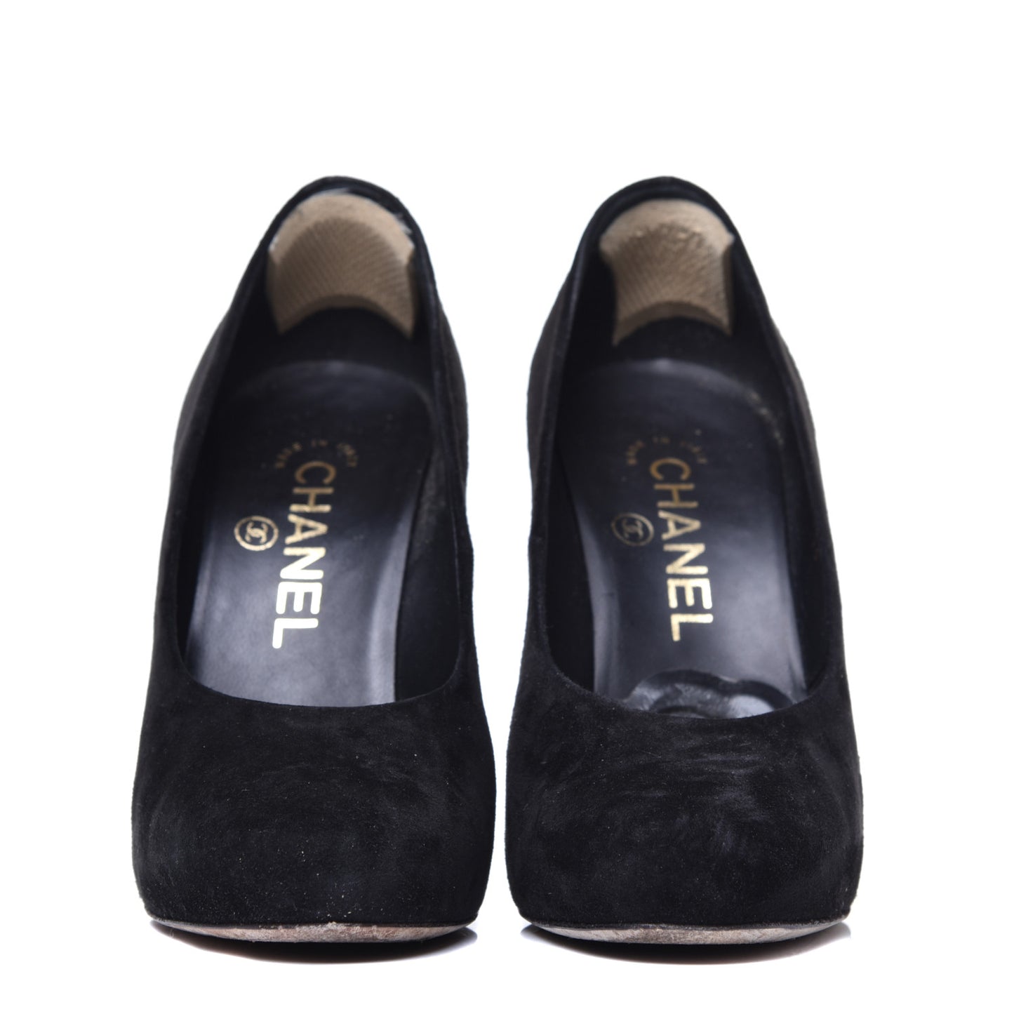 Suede Calfskin CC Pumps 36 Black