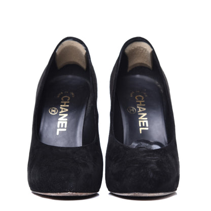 Chanel Suede Calfskin CC Pumps 36 Black 2 of 10