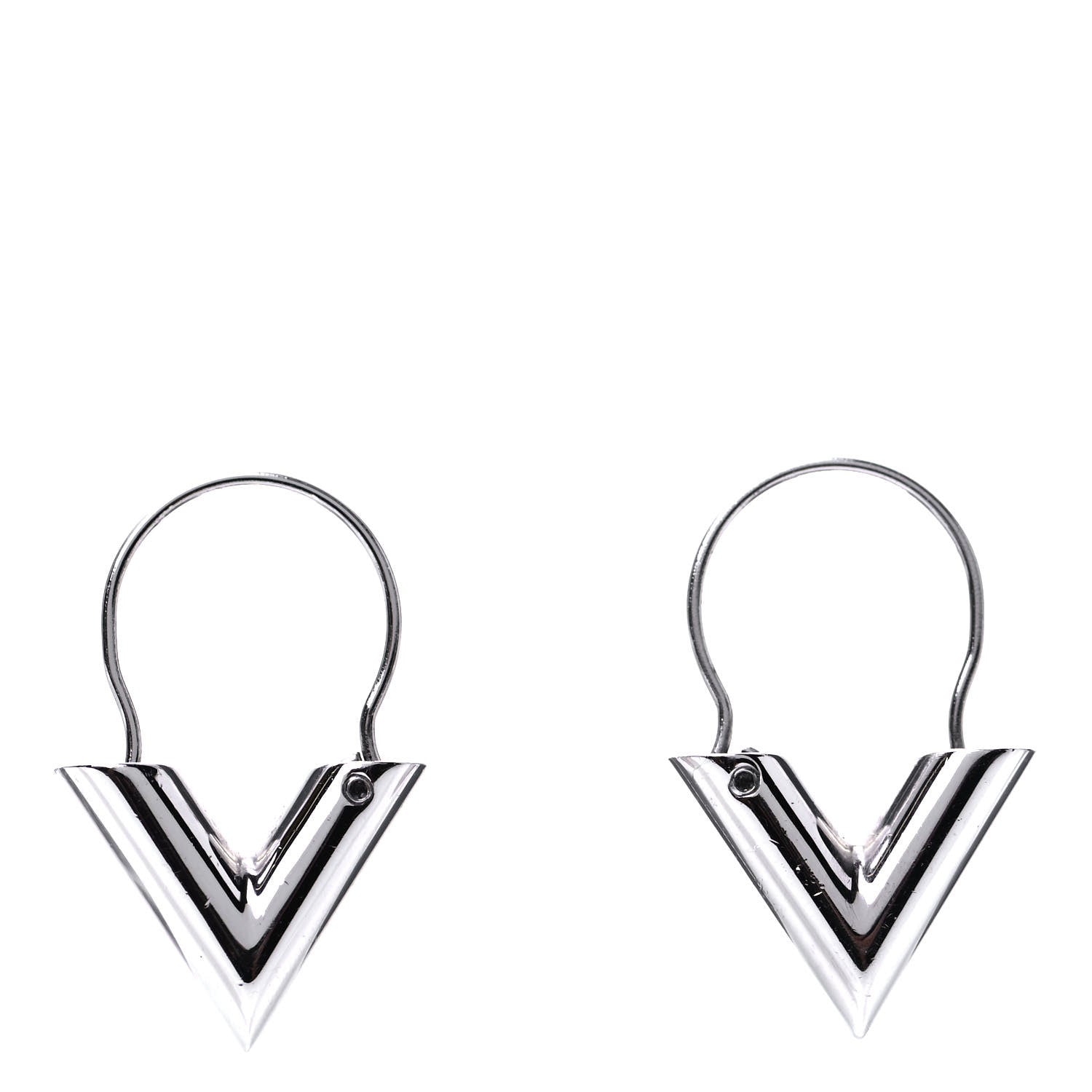Louis Vuitton Essential V Hoop Earrings Silver 2 of 4