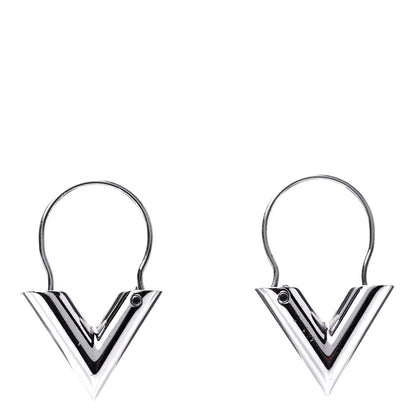 Louis Vuitton Essential V Hoop Earrings Silver 2 of 4