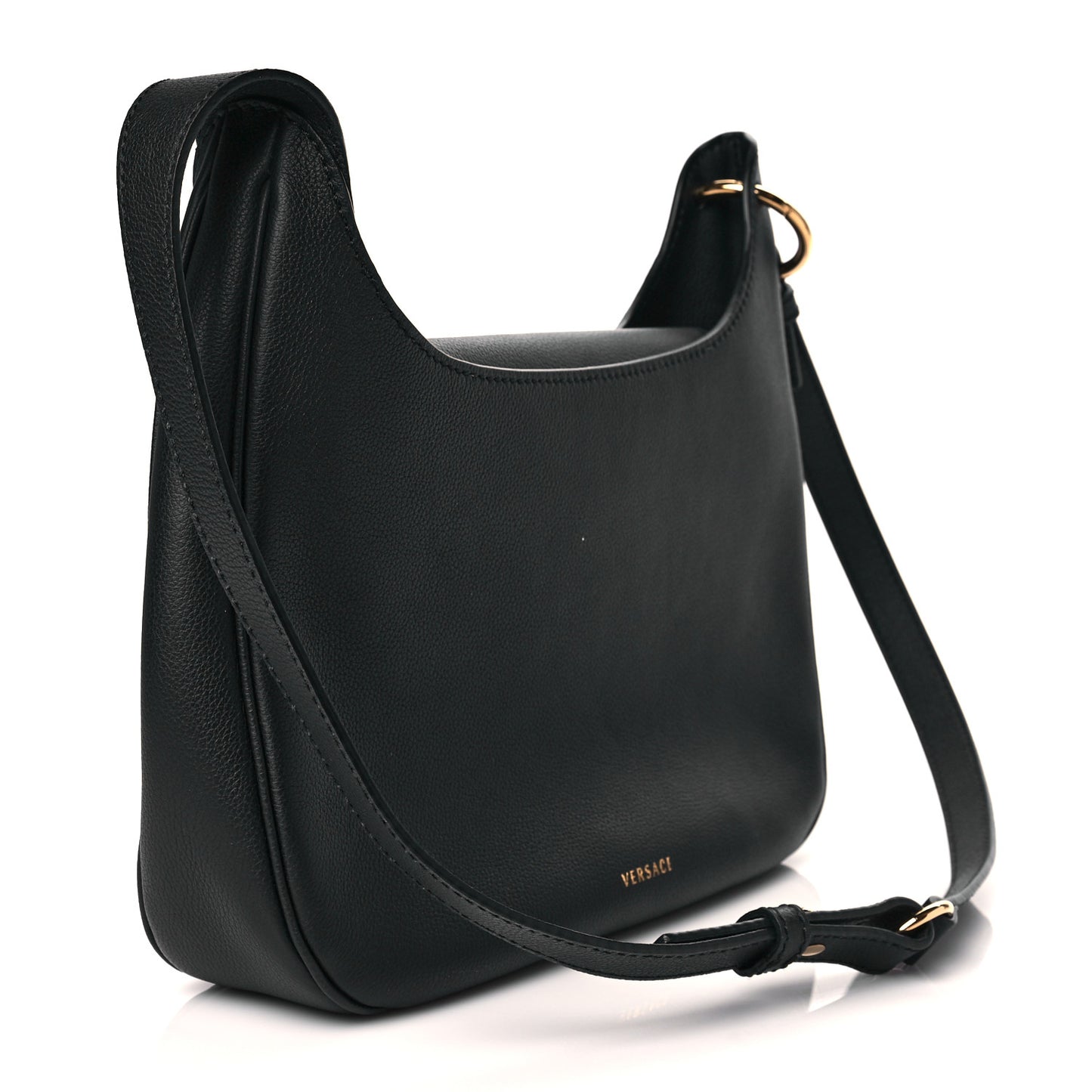 Calfskin La Medusa Medium Hobo Crossbody Black